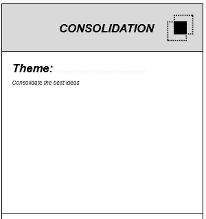 Ideation Canvas box focused on consolidating ideas
