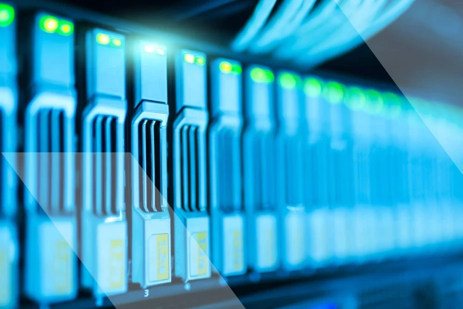 close-up opname van servers