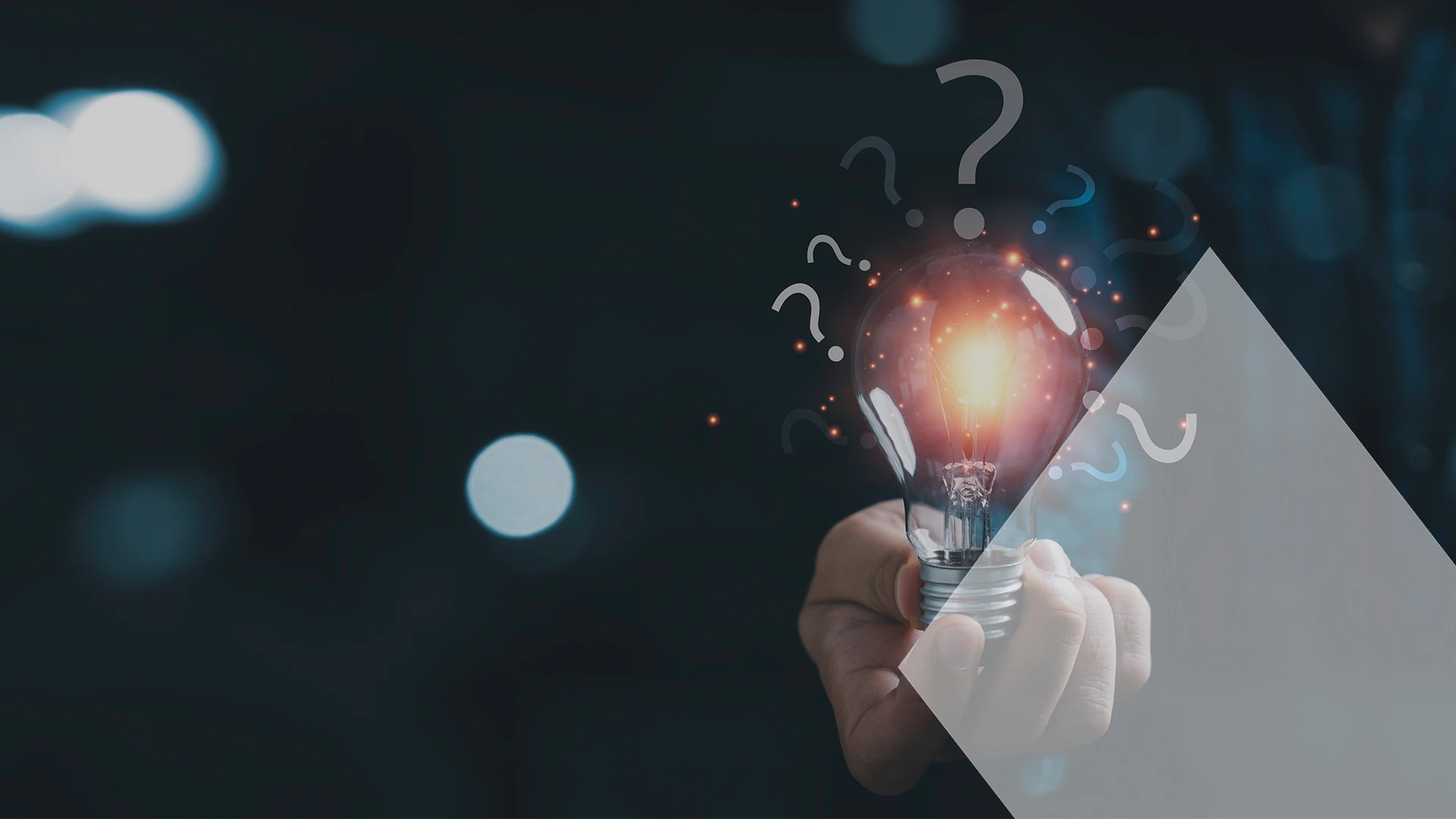 lightbulb with question marks