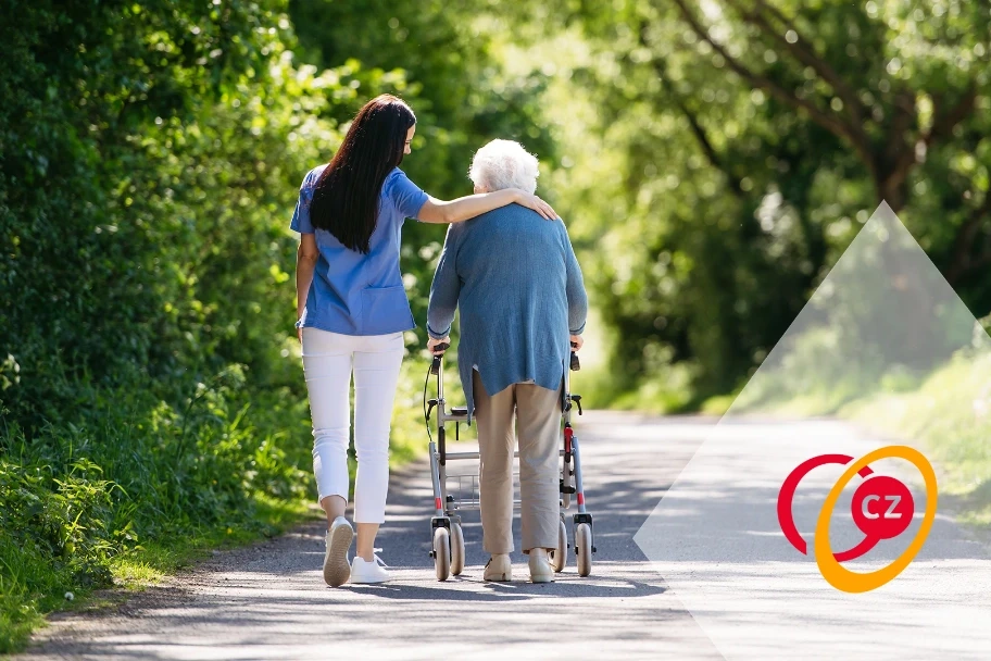 female caregiver and senior woman