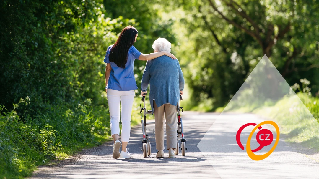 female caregiver and senior woman
