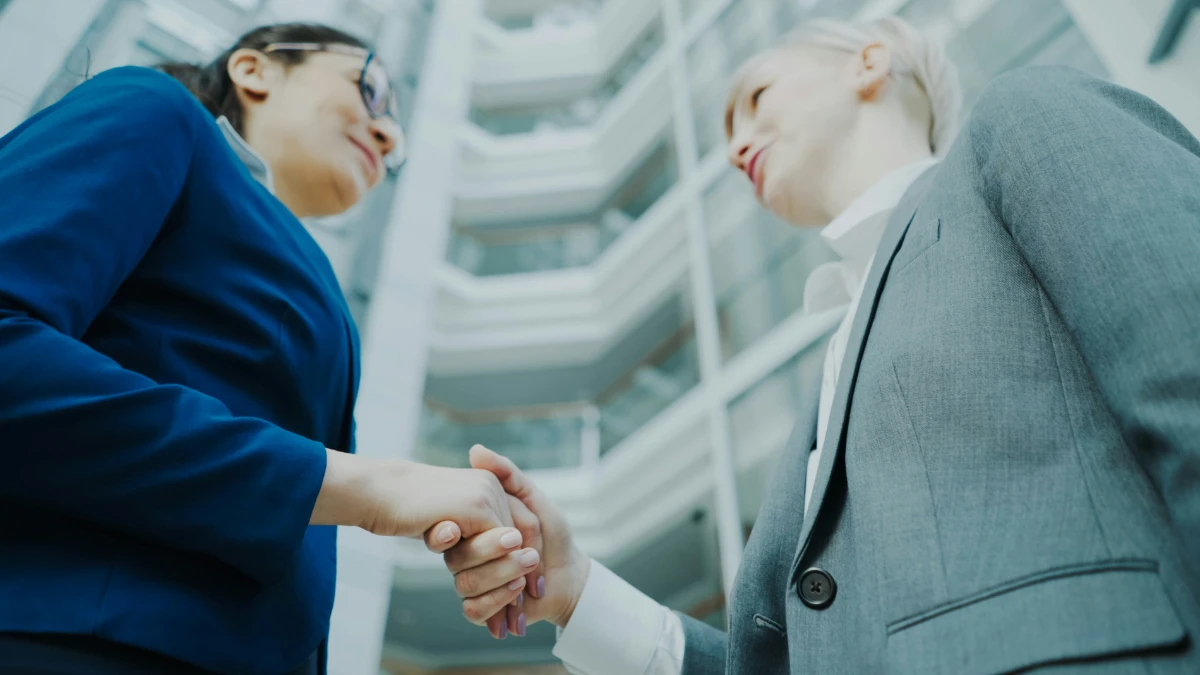 businesswoman shaking hands
