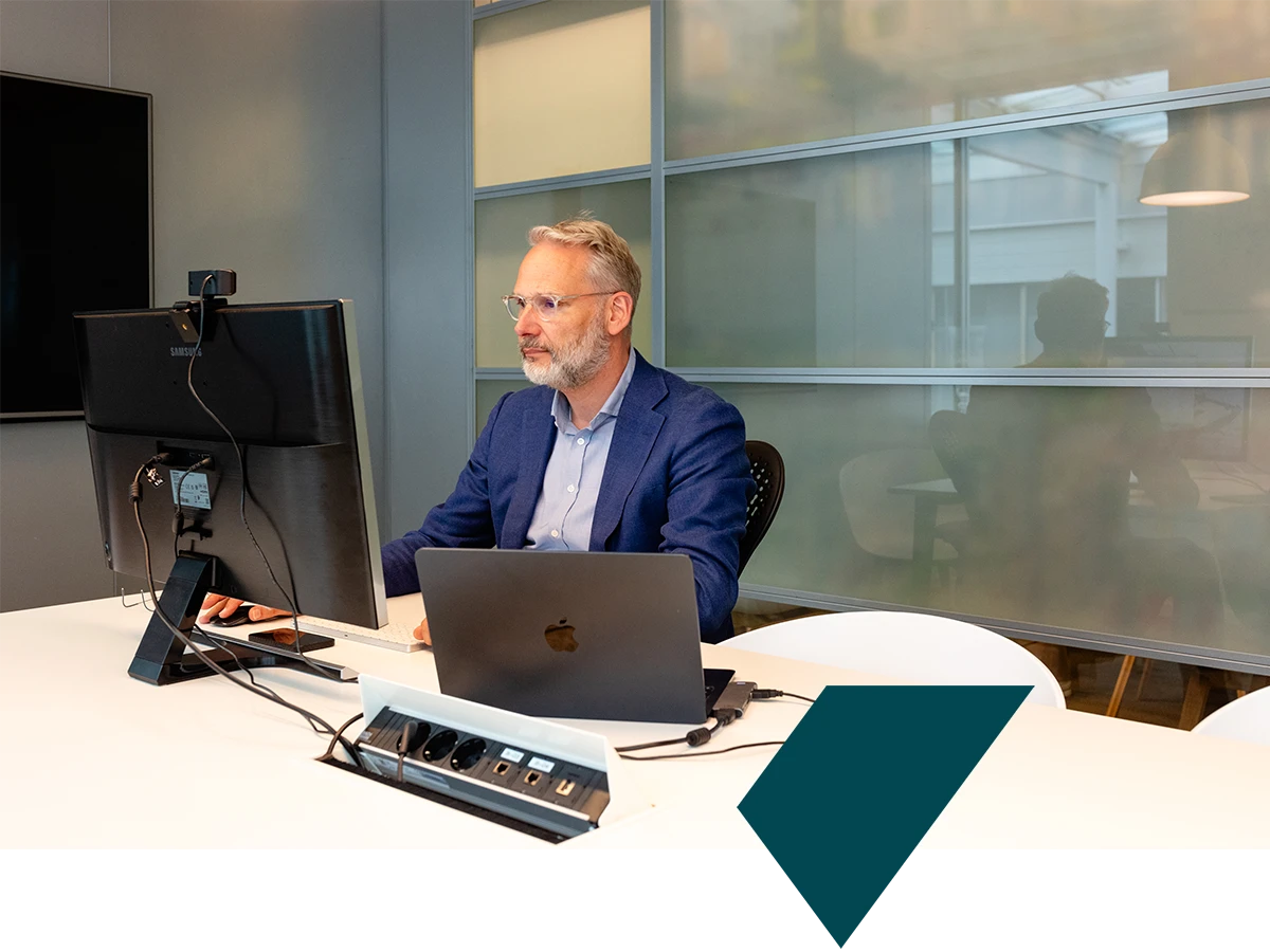 man working on computer